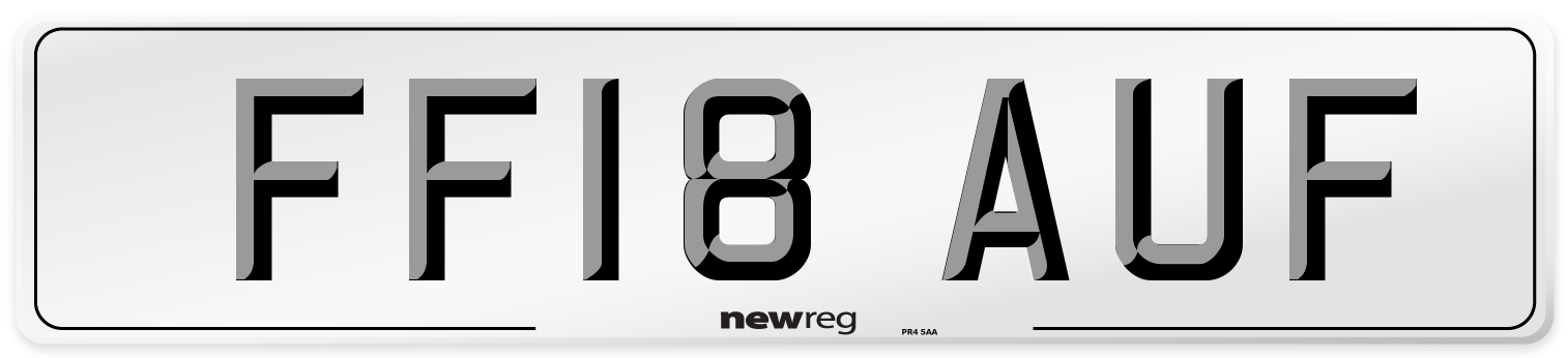 FF18 AUF Number Plate from New Reg